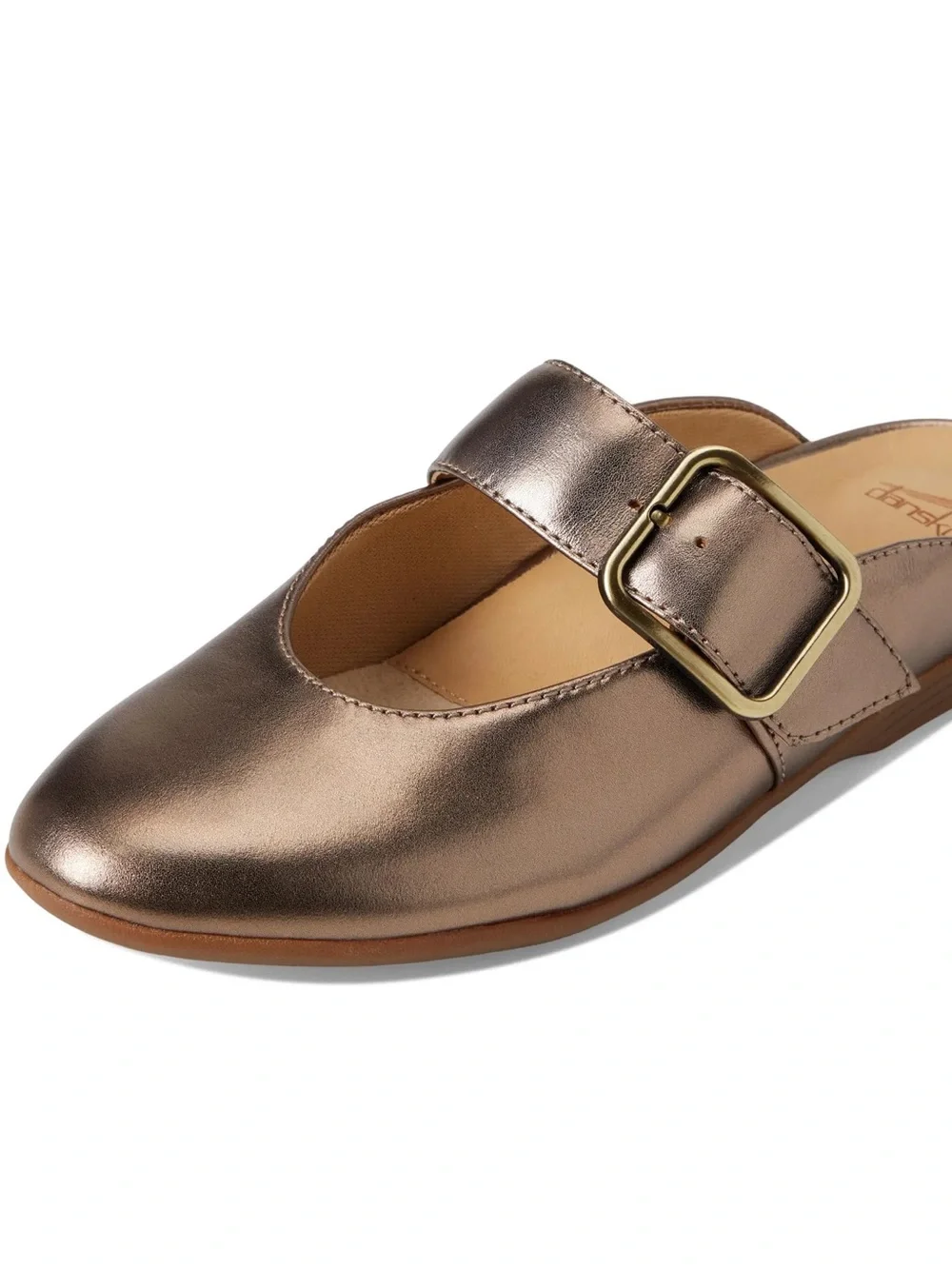 NWT Dansko Lotus Dark Gold Metallic Mary Jane Mule Flats Shoes Sz 37 No Box
